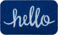 Entryways Sweet Home Hello Coir Non-Slip Doormat - Blue Perspective: Main