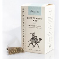 Silk Road Teas Organic Peppermint Leaf Tisane Herbal Tea Certified NOP Box 15 Sachets (2g ea)