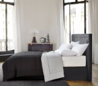 Microfiber Reversible Down Alternative Comforter - Black / Platinum, Full / Queen