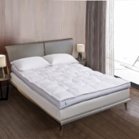 Martha Stewart 233 Thread Count 3 in White Down Top Featherbed - King