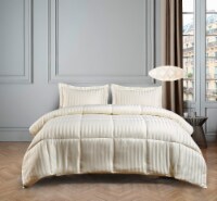 Kathy Ireland Home Damask Stripe Reversible Comforter Set - 3 Piece