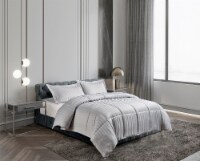 Kathy Ireland Essentials Microfiber Damask Stripe 3 Pc Reversible Dwn Alt. Comforter Set - Twin