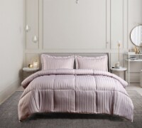 Kathy Ireland Essentials Microfiber Damask Stripe 3 pc Reversible Dwn Alt Comforter - King