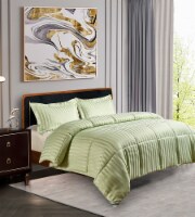 Kathy Ireland Home Damask Stripe Reversible Comforter Set - 3 Piece