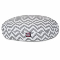 MajesticPet 788995506270 30 in. Zig Zag Round Pet Bed, Grey - Small