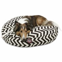 MajesticPet 788995508267 36 in. Zig Zag Round Pet Bed, Black - Medium