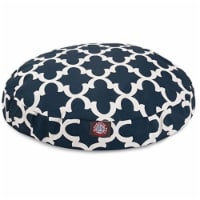 MajesticPet 788995508816 36 in. Trellis Round Pet Bed, Navy Blue - Medium
