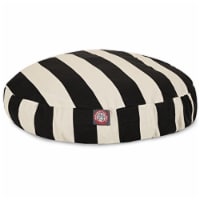 MajesticPet 788995510192 42 in. Vertical Stripe Round Pet Bed, Black - Large