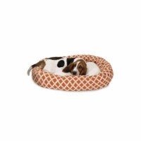 MajesticPet 788995542018 32 in. Bamboo Sherpa Donut Pet Bed, Burnt Orange