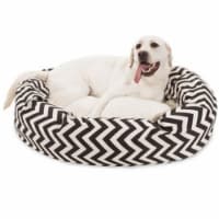 MajesticPet 788995544272 40 in. Zig Zag Sherpa Donut Pet Bed, Black