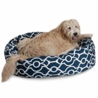 Majestic Pet 78899554502 40 in. Athens Navy Sherpa Bagel Bed