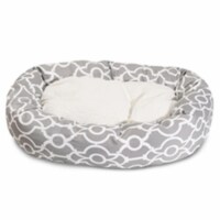 Majestic Pet 78899554700 52 in. Athens Gray Sherpa Bagel Bed