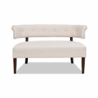 Jennifer Taylor Home Jared Roll Arm Tufted Polyester Fabric Bench in Cream