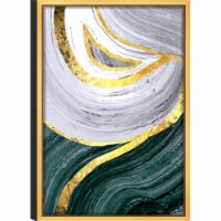 Jennifer Taylor Home Gold Gray Green Abstract Art Gold Frame Wall Art 24 x 36