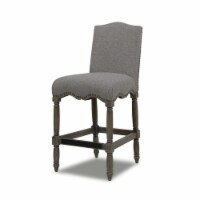 Odette 26.5  Upholstered Counter Height Bar Stool Dark Heathered Grey Linen