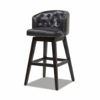 Davidson 30  Faux Leather Swivel Low Back Bar Stool in Vintage Black