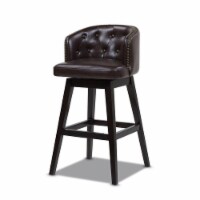 Davidson 30  Faux Leather Swivel Low Back Bar Stool in Vintage Brown