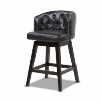Davidson 26  Faux Leather Swivel Counter Height Bar Stool in Vintage Black