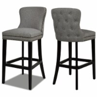 Sonoma 32  Upholstered Armless Bar Stool (Set of 2) Dark Heathered Grey Linen