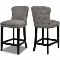 Sonoma 28  Upholstered Counter Height Bar Stool (Set of 2) Dark Heathered Grey