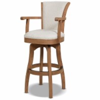 Jennifer Taylor Home Williams 31  Swivel Bar Stool with Armrests White Pepper