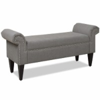 Jennifer Taylor Home Kathy Roll Arm Entryway Accent Bench Uptown Gray