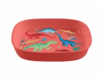 TarHong Wheat Poly Propylene Square Plate - Red Dinosaur
