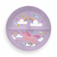 Wheat PP Divided Plates Purple Unicorn Perspective: Main