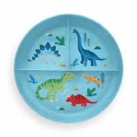 Wheat PP Divided Plates Blue Dinosaur Perspective: Main