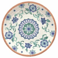Tarhong 6060376 14 in. Rio Turquoise Multicolored Melamine Artisan Platter