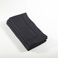 SARO 6100C.BK20S 20 in. Square Hemstitched Dinner Napkin - Black  Set of 4