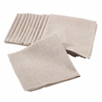 SARO 731.N20S 20 in. Square Plain Dinner Napkin - Natural  Set of 12