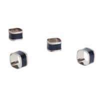 SARO NR217.BK Sparkling Square Design Napkin Ring Black - Set of 4