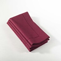 Saro Lifestyle 20 in. Everyday Square Hemstitched Dinner Napkin - Burgundy, Set of 4