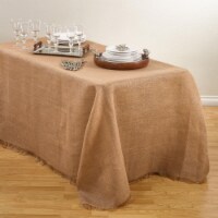 Saro Lifestyle JU209.N90132B 90 x 132 in. Mari Sati Tablecloth, Natural