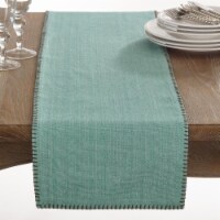 SARO 793.A1372B 13 x 72 in. Rectangular Celena Collection Whip Stitched Design Cotton Table R