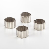 SARO NR697.S Collection Classic Design Napkin Ring Silver - Set of 4