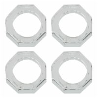 SARO NR204.C Glass Crystal Octagonal Facet Napkin Ring Clear - Set of 4