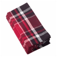 Saro Lifestyle 20 in. Square Jarret Classic Plaid Design Cotton Napkin, Red - Set of 4
