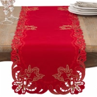 SARO 412.R1672B 16 x 72 in. Rectangle Embroidered Angel Cherub Design Christmas Table Runner