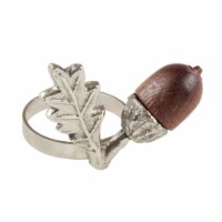 SARO NR732.S Acorn Design Napkin Ring  Silver - Set of 4