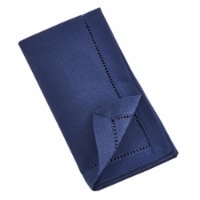 Saro Lifestyle 22 in. Dinner Napkin with Hemstitch Border Design, Navy Blue - Set of 12