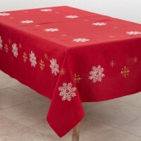 Saro Lifestyle 116.R7090B 70 x 90 in. Snowflake Design Tablecloth, Red