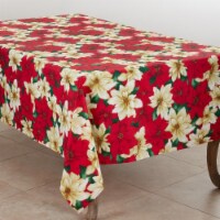 Saro Lifestyle 6212.M5070B 50 x 70 in. Poinsettia Print Tablecloth