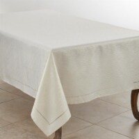 Saro Lifestyle 4009.I5070B 50 x 70 in. Hemstitched Design Tablecloth, Ivory