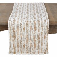 Saro Lifestyle 2323.GL1690B 16 x 90 in. Faux Fur with Brushed Metallic Foil Print Runner, Gol