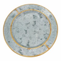 Saro Lifestyle CH375.S13R 13 in. Gold Rim Galvanized Charger Plates - Set of 4