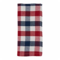 Saro Lifestyle 20 in. Square Cotton Table Napkins with Gingham Check Design - Set of 4