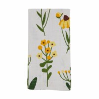 Saro Lifestyle 20 in. Square Cotton Table Napkins with Yellow Daisy Floral Design - set of 4