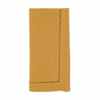 Saro Lifestyle 20 in. Square Classic Hemstitch Border Dinner Napkin, Mustard - Set of 12
